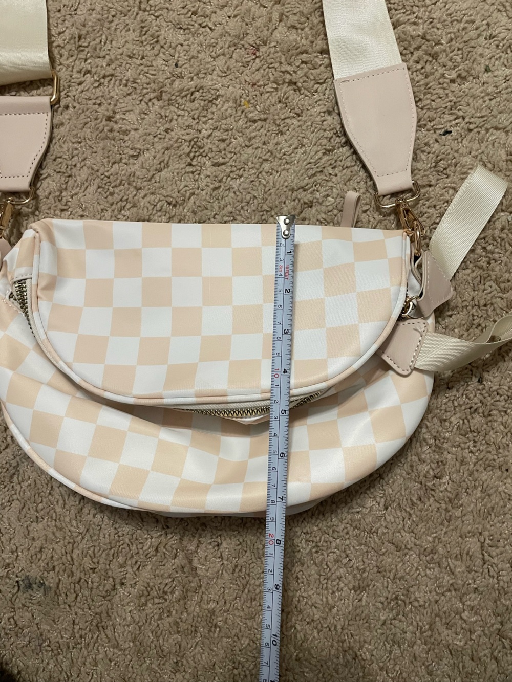 Checkered Cream and White Women's Bag - Picture 11 of 11